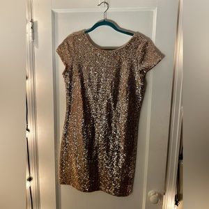 White House Black Market gold sequin dress